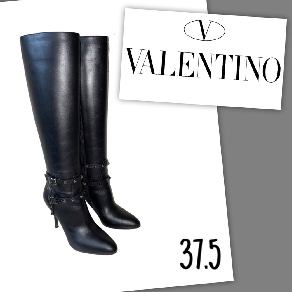 Valentino Rock Stud Knee High Boots
